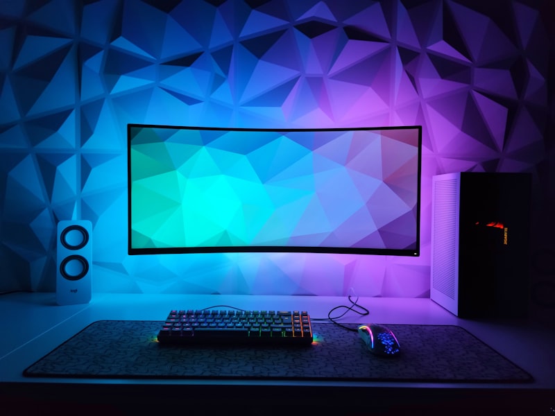 Competitive esports arena with high-end gaming PCs